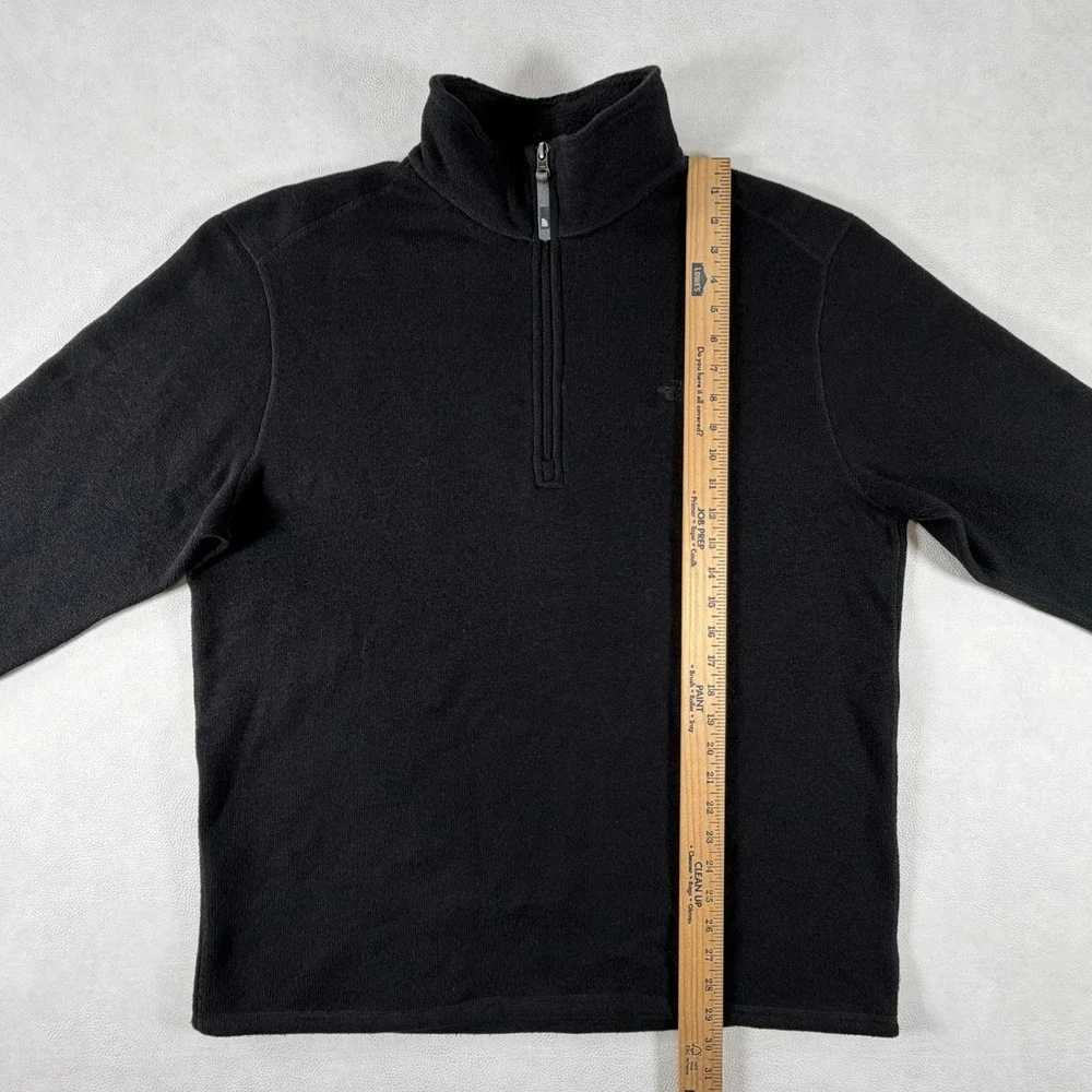 The North Face Mens Black Quarter Zip Fleece Pullover XL Mock Neck Logo